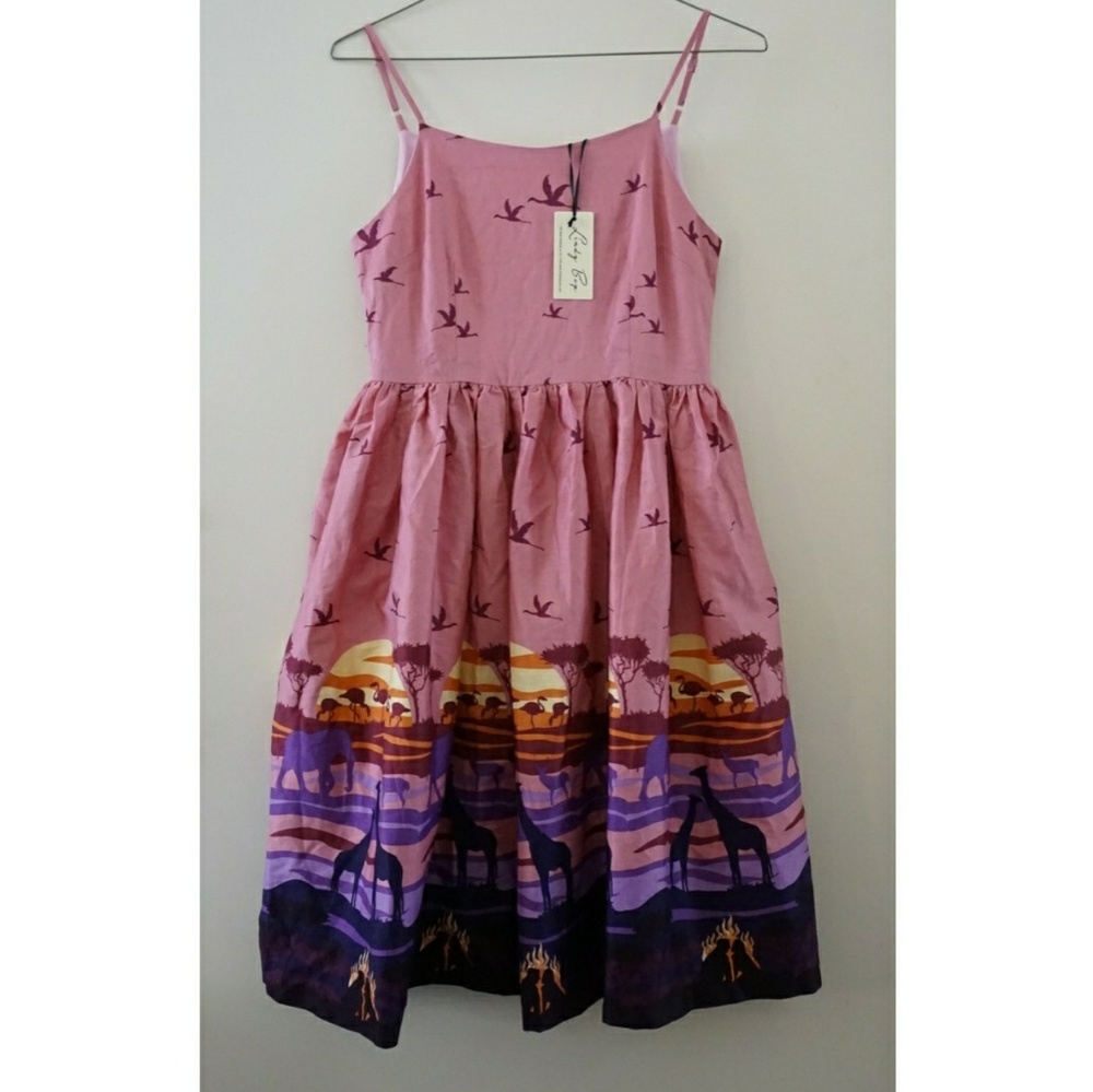 Lindy Bop Marlene Pink Safari Dress